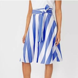 NWT Ann Taylor Petite Striped Tie Waist Skirt